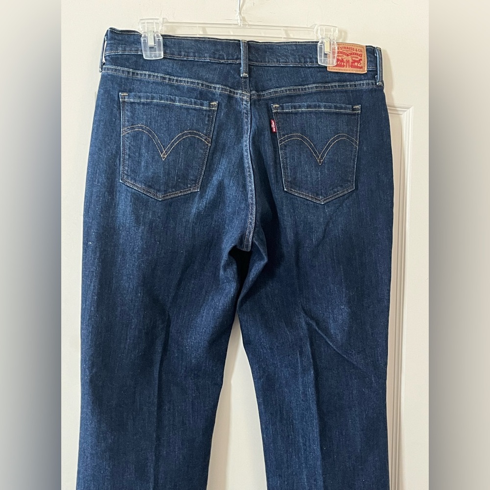 Levi’s 505 Straight Dark Wash Distressed Classic Blue Women's Jeans Size 12 - Picture 4 of 16